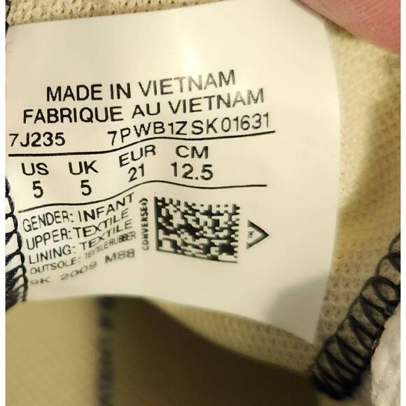 Converse Shoes Infant chuck taylor all star low Black white toddler sneaker sz 5 - Picture 4 of 4